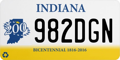 IN license plate 982DGN