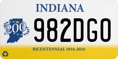 IN license plate 982DGO