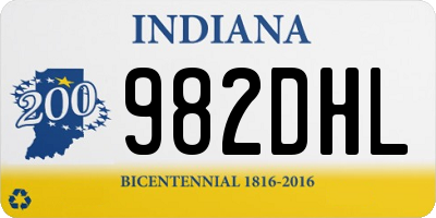 IN license plate 982DHL