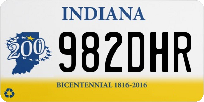 IN license plate 982DHR