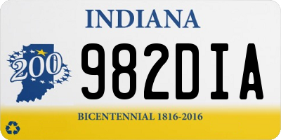 IN license plate 982DIA