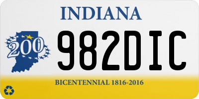 IN license plate 982DIC