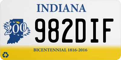 IN license plate 982DIF