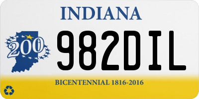 IN license plate 982DIL