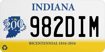 IN license plate 982DIM