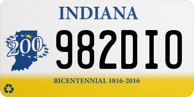 IN license plate 982DIO