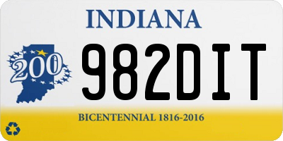 IN license plate 982DIT