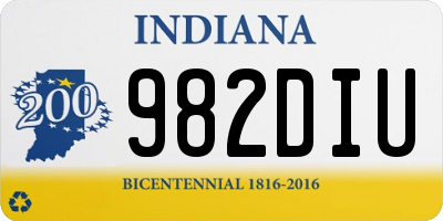 IN license plate 982DIU