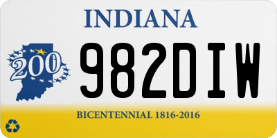 IN license plate 982DIW