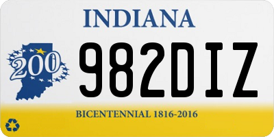 IN license plate 982DIZ