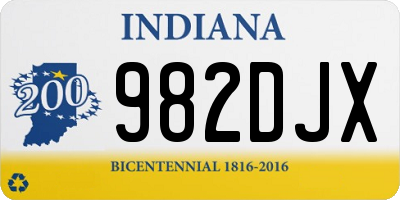 IN license plate 982DJX