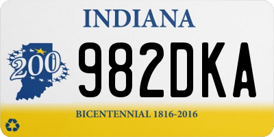 IN license plate 982DKA