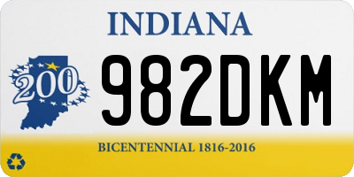 IN license plate 982DKM