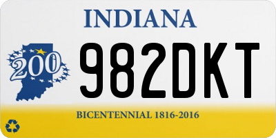 IN license plate 982DKT