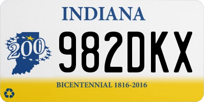 IN license plate 982DKX