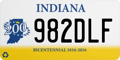 IN license plate 982DLF