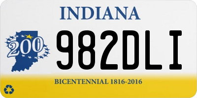 IN license plate 982DLI