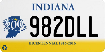 IN license plate 982DLL