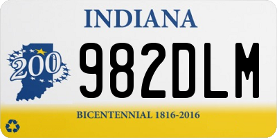 IN license plate 982DLM