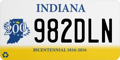 IN license plate 982DLN