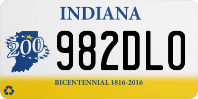 IN license plate 982DLO