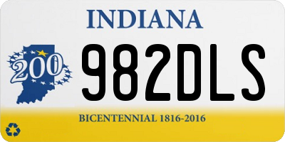 IN license plate 982DLS