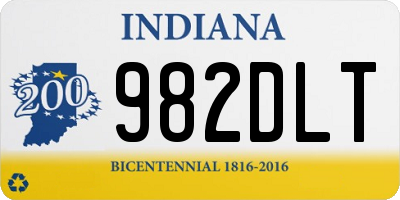 IN license plate 982DLT