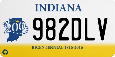 IN license plate 982DLV
