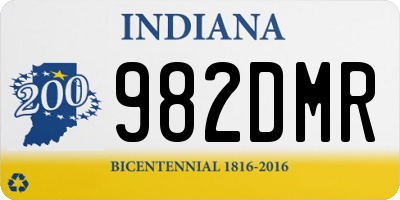 IN license plate 982DMR