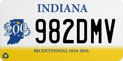IN license plate 982DMV