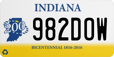 IN license plate 982DOW