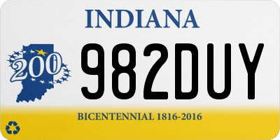 IN license plate 982DUY