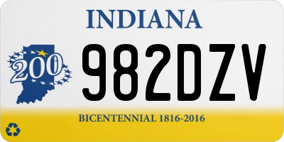 IN license plate 982DZV