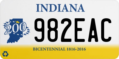 IN license plate 982EAC