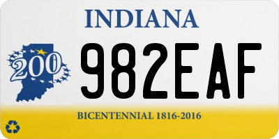 IN license plate 982EAF