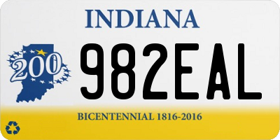 IN license plate 982EAL