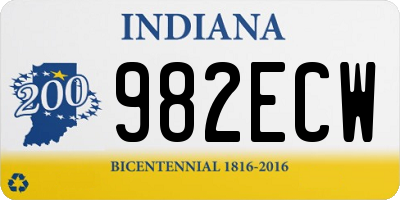 IN license plate 982ECW