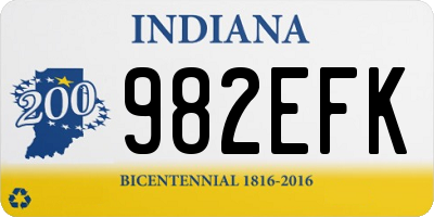 IN license plate 982EFK