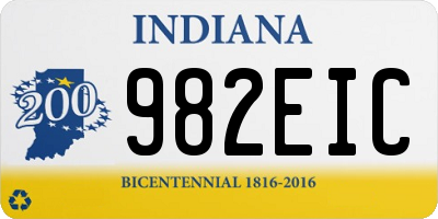 IN license plate 982EIC