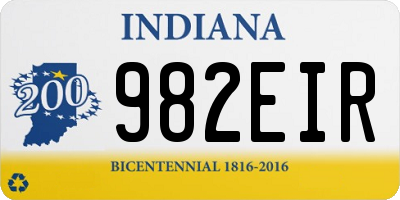 IN license plate 982EIR