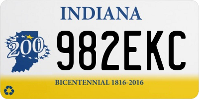 IN license plate 982EKC