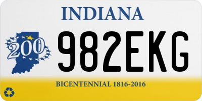 IN license plate 982EKG