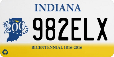 IN license plate 982ELX