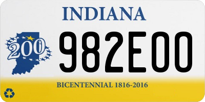 IN license plate 982EOO