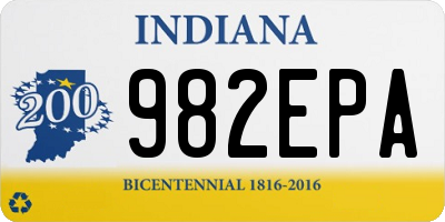 IN license plate 982EPA
