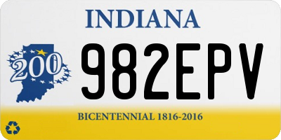 IN license plate 982EPV
