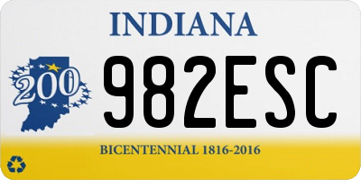 IN license plate 982ESC