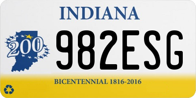 IN license plate 982ESG