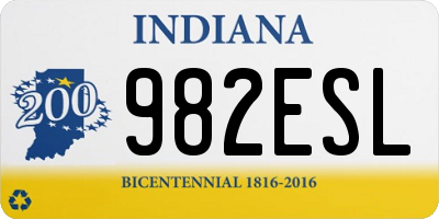 IN license plate 982ESL