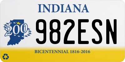 IN license plate 982ESN